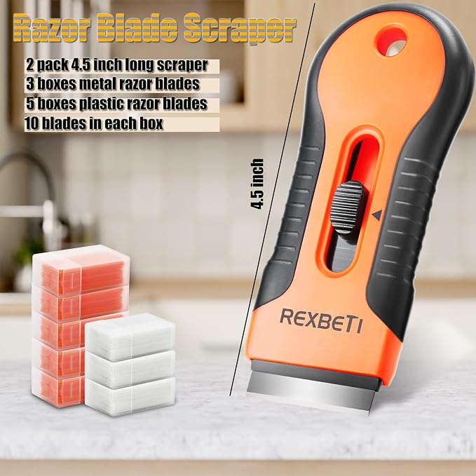 REXBETI Razor Blade Scraper Tool, 2 Pack Razor Scraper Set - Image 3