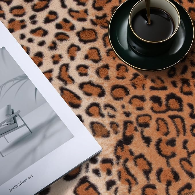 MACEVIA Leopard Rug Cheetah Print Rugs Western Decor - Image 3