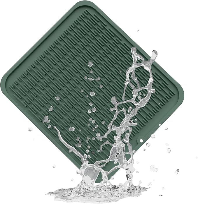 ZLR Silicone Dish Drying Mat for Kitchen Counter, Eco-Friendly Fast Dry Dish Mat by ZLR
