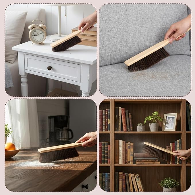 8 Psc Wooden Dust Brush Bulk Hand Broom Brush Long Handle Soft Bristle Broom - Image 6