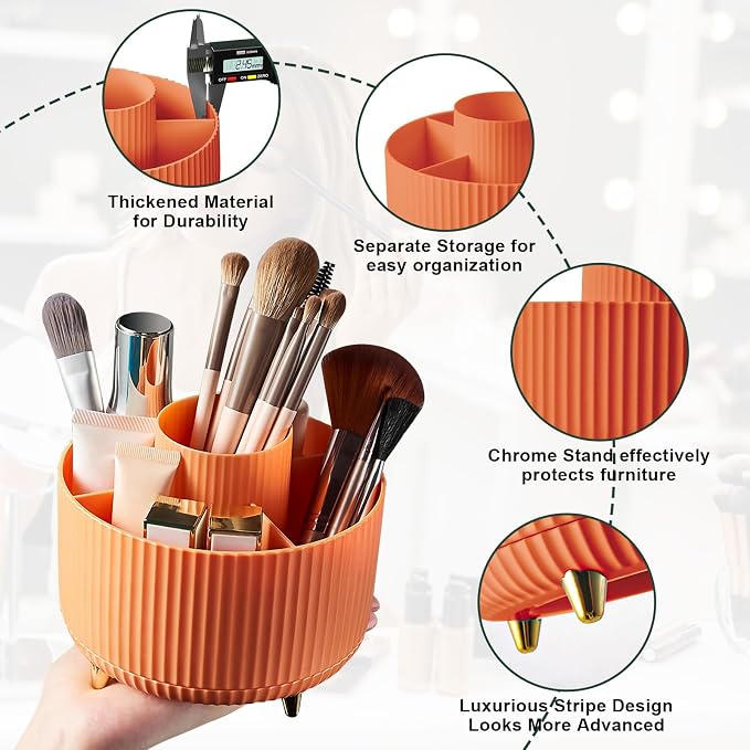 Diesisa 360 Rotating Makeup Brush Organizer - Image 4