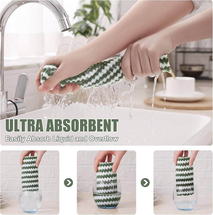 Homaxy 24 Pack Kitchen Dish Cloths, Ultra Soft and Absorbent Dish Towels - Image 3