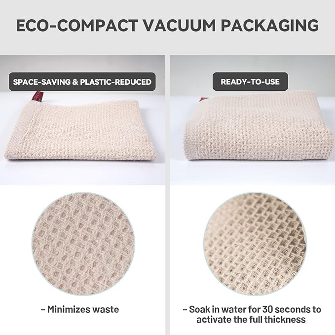 Dish Cloth for Kitchen 6 Packs Cotton Cleaning Rags in Waffle Wave, Ultra Soft - Image 3