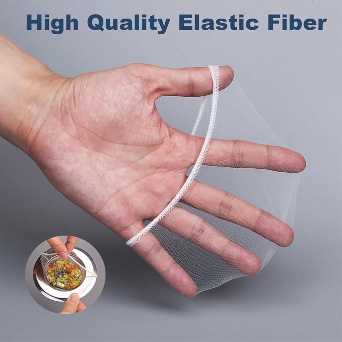 250 PCS Kitchen Disposable Mesh Sink Strainer Bag Fits Sink Strainer Elastic - Image 3