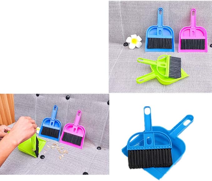 1 Pcs Dustpan Brush Set Portable Plastic Brush Set Used - Image 7