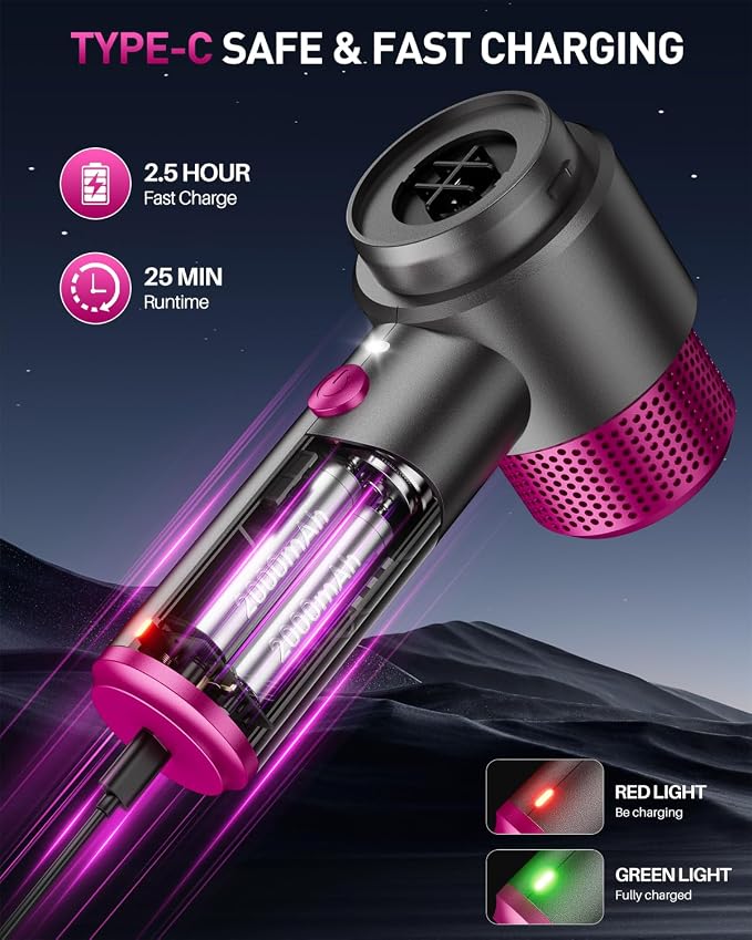 EYYA Handheld Cordless Car Vacuum Cleaner, 4-in-1 Portable Mini Car Vacuum - Image 6