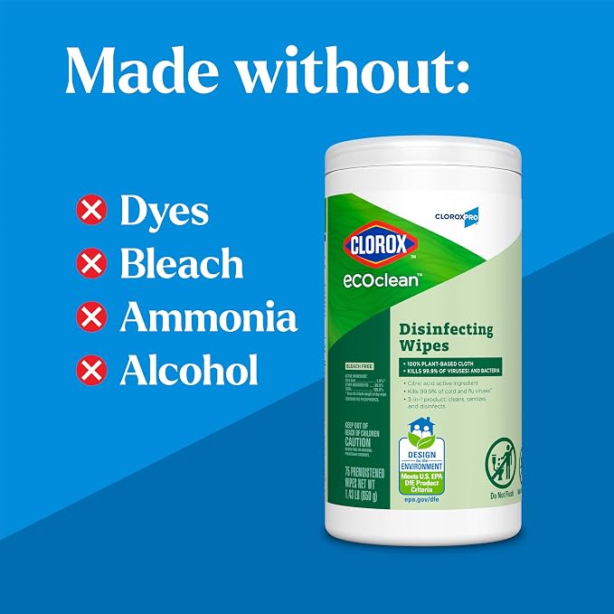 CloroxPro Clorox EcoClean Disinfecting Wipes, Antibacterial Disinfectant - Image 4