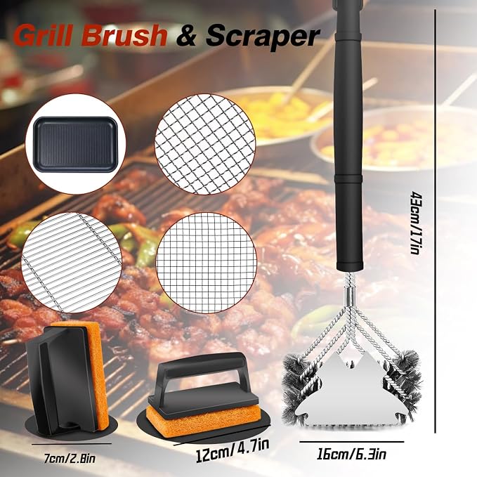 Professional Grill Brush and Scraper Kit - Image 2