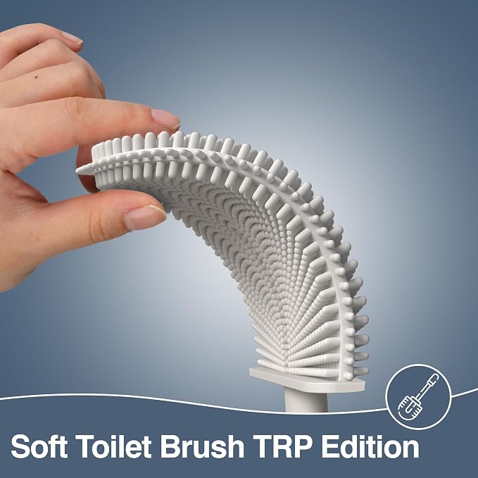 3 Pack Silicone Toilet Brushes & Holders– Includes 3 Crevice Brushes - Image 7