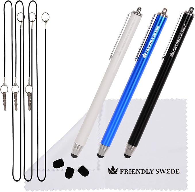 The Friendly Swede Stylus Pen for Touchscreen — 3-Pack 5.5" High Precision by TheFriendlySwede