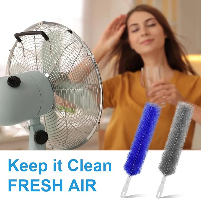 2 Pcs Cobweb Duster, Bendable Fan Duster, Plastic Fan Cleaner Brush, Microfiber - Image 3