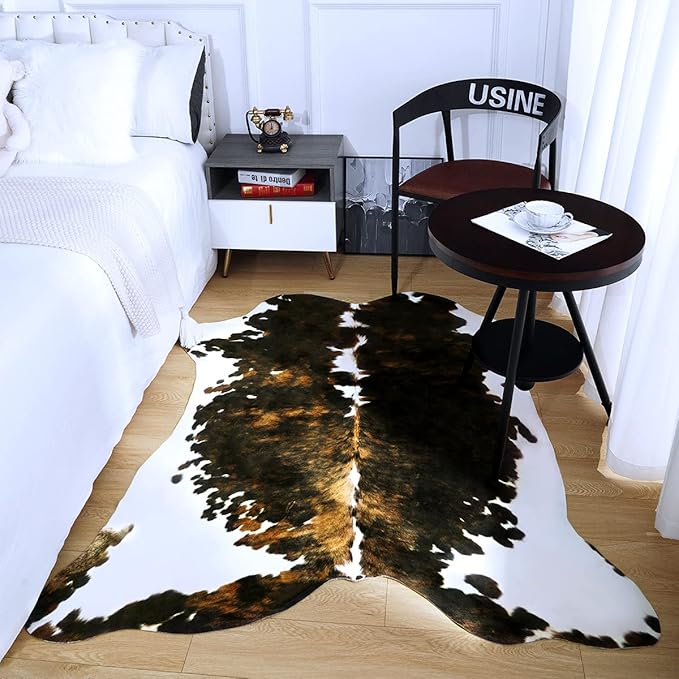 Amearea Faux Cow Hide Rug Large 7×6.2 Feet, Premium Western Home Decor Cow - Image 3