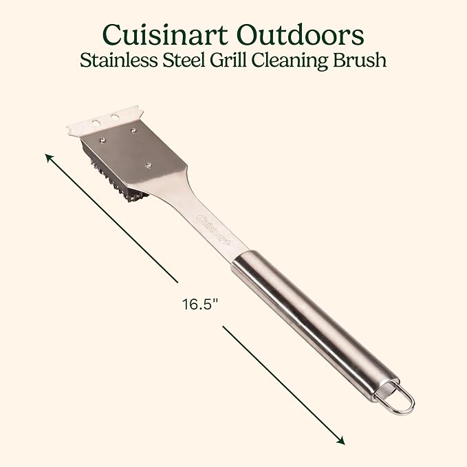 Cuisinart Stainless Steel 16.5" Long Handle Grill Cleaner Brush and Scraper - Image 3