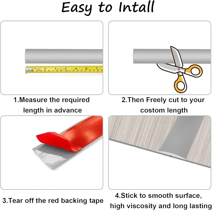 Floor/Door Flat Transition Strip & Self Adhesive Floor Vinyl Floor Edge Trim - Image 5