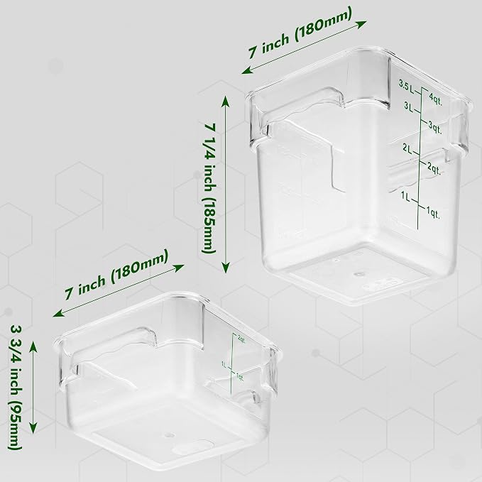 CURTA 4-Pack Food Storage Containers - 2 Qt & 4 Qt Square Clear Polycarbonate - - Image 9