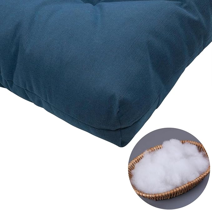 FUNHOME Outdoor Bench Cushion 45 x18 inch with Non-Slip Grips,Water Resistant Porch Swing Cushion,Bench Pillow Pads,Tufted Cushions for Patio Garden Furniture,45" Seat Cushions(Denim Blue)