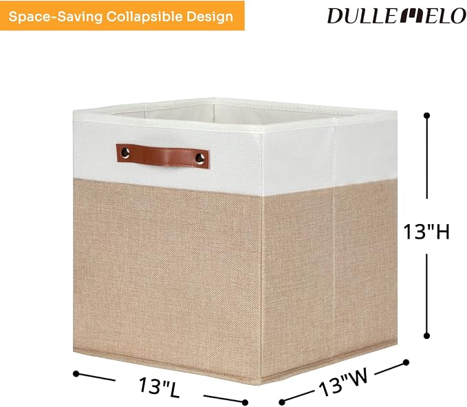 DULLEMELO Cube Storage Bins, Collapsible foldable Linen Canvas Closet Storage - Image 6