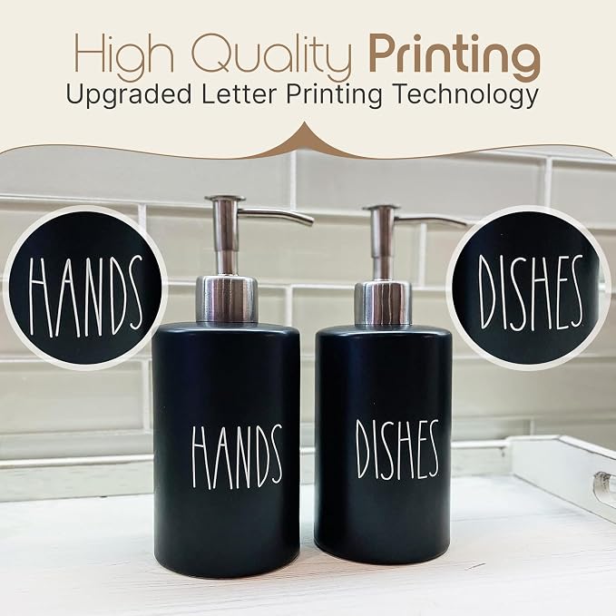 Modern Farmhouse Ceramic Dishes and Hands Soap Dispenser Set - Image 4