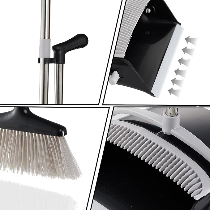 Broom and Dustpan Set Lightweight Upright Lobby Broom and Dust Pan Combo - Image 4