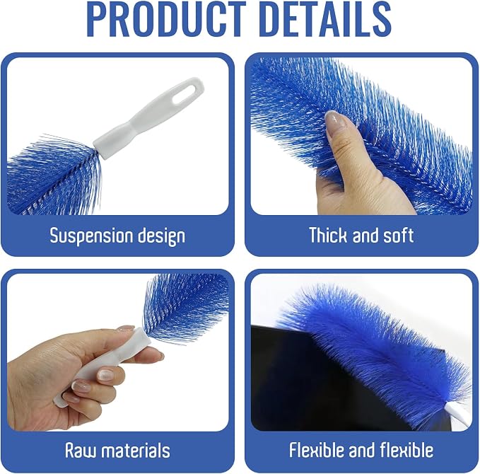 4 Pcs Bendable Microfiber Fan Cleaner Brush, Table&Stand Fans, Household Air - Image 3