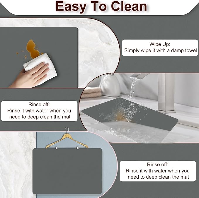 Dish Drying Mat for Kitchen, 16’’ X 18’’ Coffee Bar Mats for Countertop Fit - Image 4