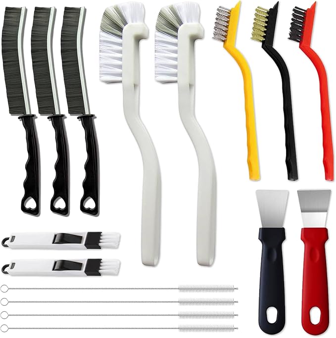 16Pcs Crevice Cleaning Brush Set, Hard Bristle Scrub Brushes Tools by Dsyrvd