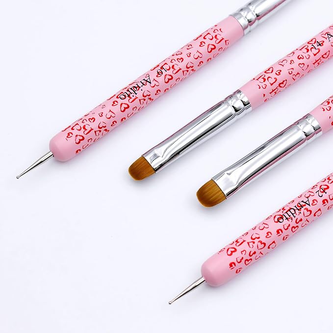 4Pcs Professional Acrylic French Manicure Clean-Up Brushes & Dotting Pens - Image 4