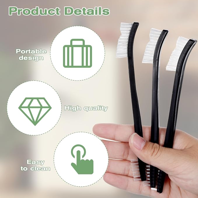 4 Pcs Small Cleaning Brushes, Nylon Bristles Small Detailing Crevice Brush - Image 3