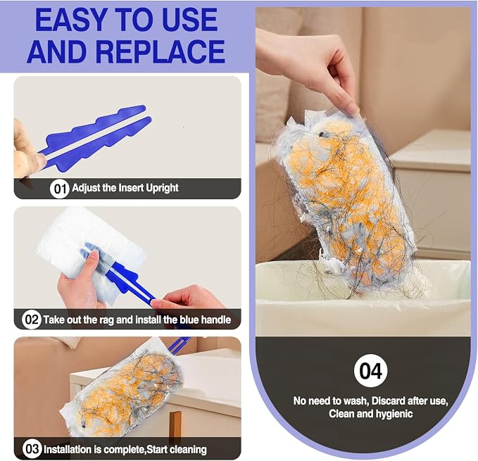 40 Count Duster Refills, Disposable Static Dust Removal Brush Replacement Head - Image 4
