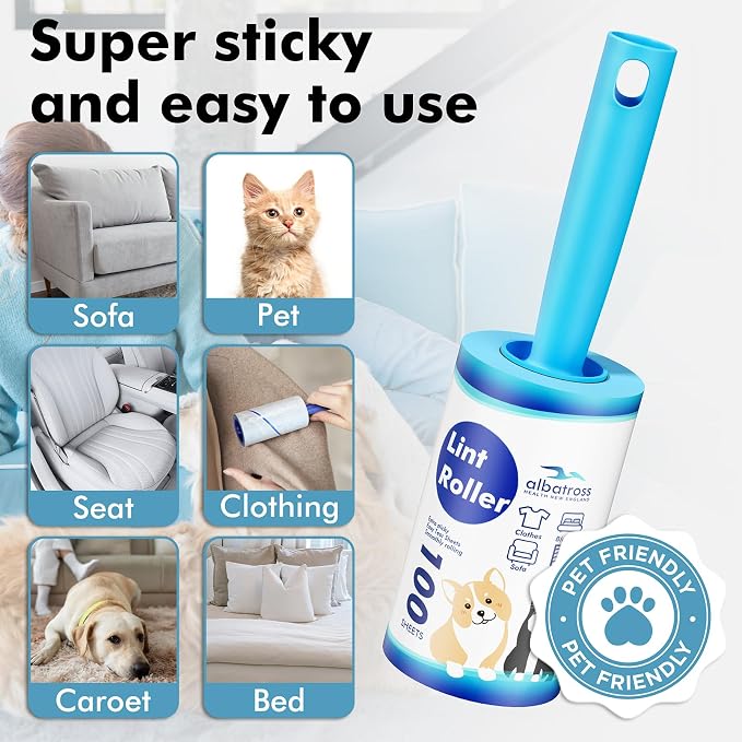 Lint Rollers for Pet Hair Extra Sticky, 600 Sheets Mega Value Set Lint Rollers - Image 5