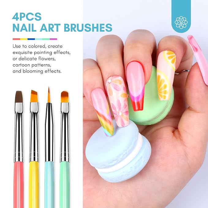 SAVILAND 6PCS Nail Art Brushes Set – Multifunctional Nail Brushes - Image 3