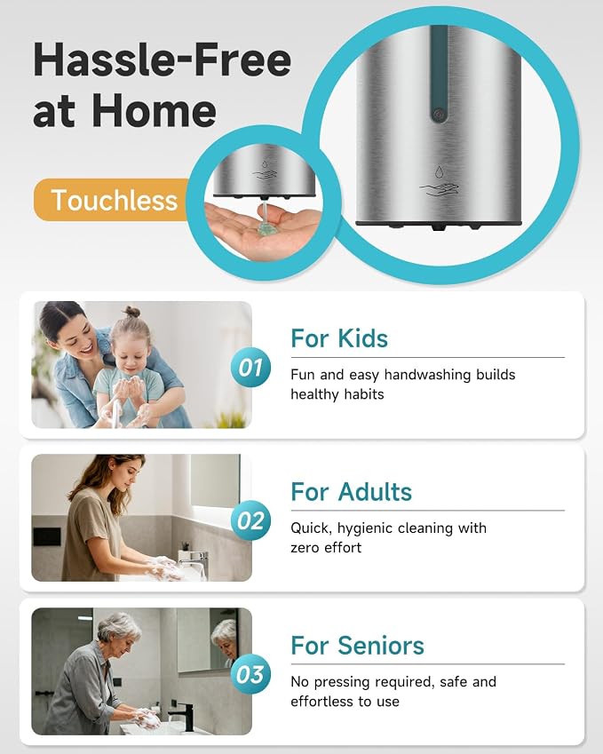 AIKE Automatic Wall Mount Liquid Soap Dispenser, Commercial Stainless Steel - Image 6