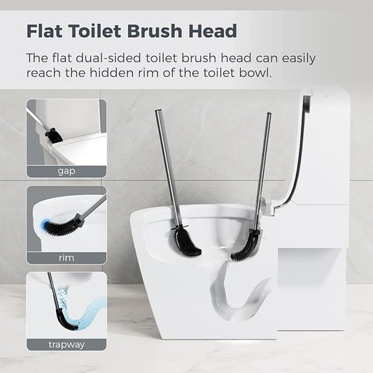 Silicone Toilet Brush Holder Set, TPR Toilet Bowl Brush - Image 2