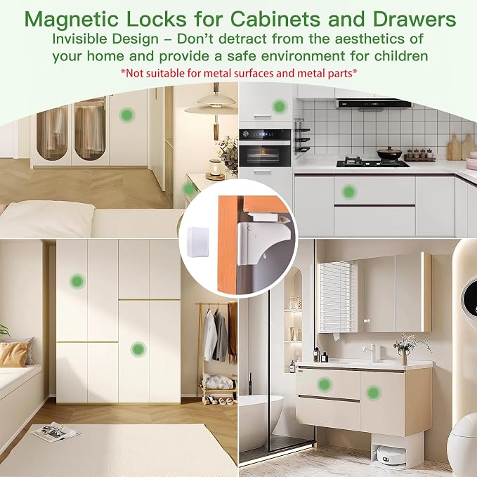 20 Pack Vkania Magnetic Cabinet Locks Baby Proofing - Image 4