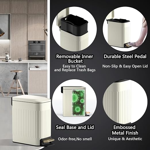 CEROELDA Small Bathroom Trash Can - Image 4