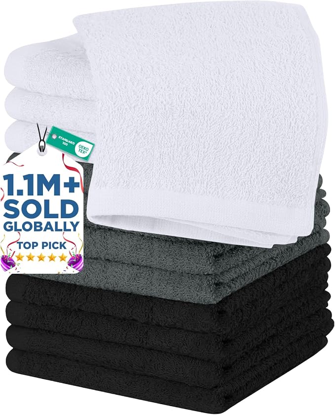 DAN RIVER 12 Pack Wash Cloths for Showering by DanRiver