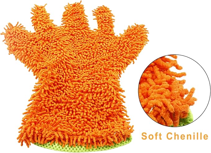 BokWin 2-Pack Car Wash Mitt Scratch Free, 5-Finger Microfiber Wash Mitts - Image 4