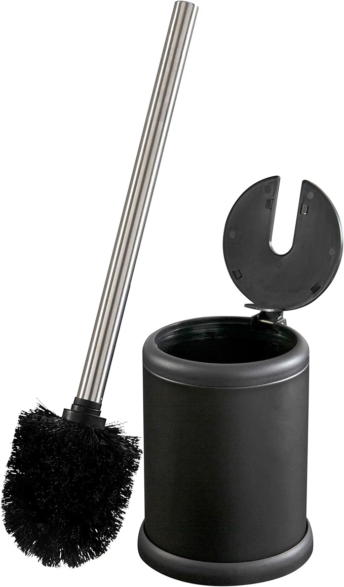 Bath Bliss Toilet Brush and Holder | Self Closing Lid | 360 Degree Brush Head | by BathBliss