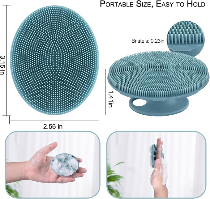 INNERNEED Silicone Face Scrubber, Exfoliating Brush Manual Handheld Facial - Image 4
