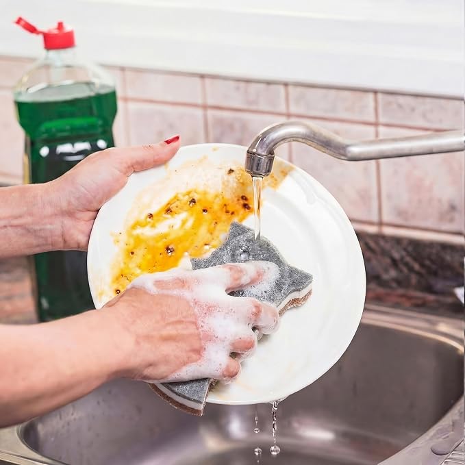 12 Pcs Cat Kitchen Sponges for Dishes Double Sided Cleaning Dish Scrub Sponge - Image 4