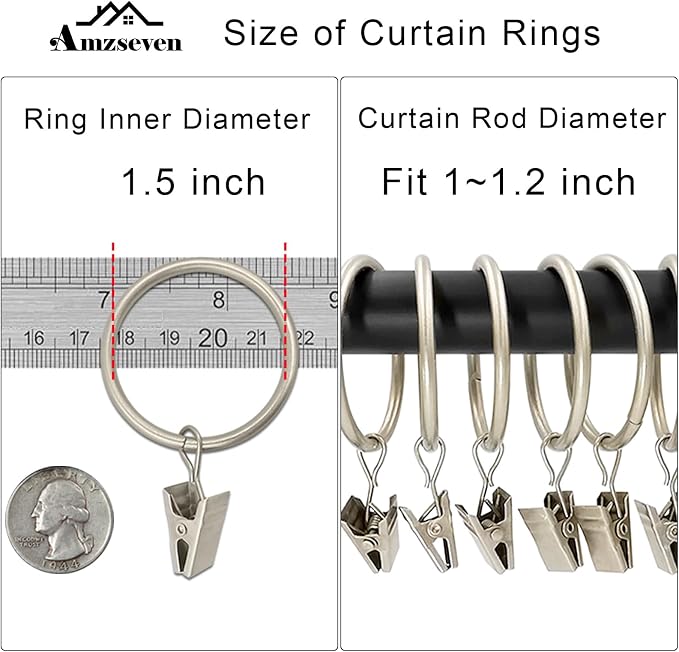 40 Pack Metal Curtain Rings - Image 3