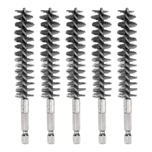 HARFINGTON 5Pcs Bore Brush Stainless Steel 17mm Dia Cleaning Twisted Wire Brush by HARFINGTON