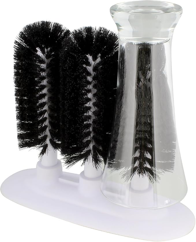 3 Brush Glass Washer Triple Glass Rinser, Cup Washer Brush - Image 3
