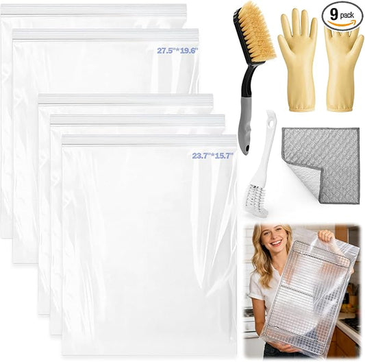 Palksky Oven Rack Cleaning Bags Kit, Reusable Soaking Bags by Palksky