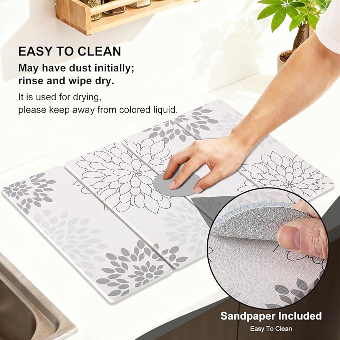 3 PCS Large Stone Dish Drying Mat - Image 7