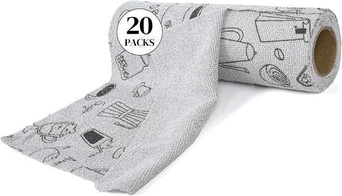 YoulerTex Reusable Cleaning Cloths Microfiber Towel: 50 Pack Washable Tear Away by YoulerTex