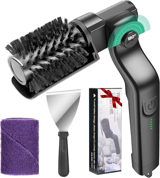 Juome Electric Grill Brush for Outdoor Grill, Cordless Rechargeable BBQ Grill by Juome