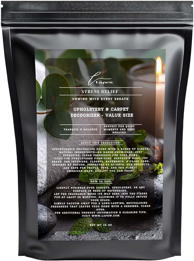 Stress Relief Carpet Freshener Powder Refill 36 oz | Powerful Odor Eliminator by Lapew
