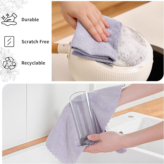 80 Pack Microfiber Cleaning Cloth Roll, Lint Free Rags & Tear Away Reusable - Image 2