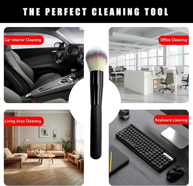 2PCS Car Interior Dust Brush, Soft Scratch Free Auto Detailing Brushes - Image 6